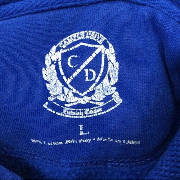 University of Kansas Size Large Pullover Sweatshirt Hoodie Embroidered FLAWED - Picture 7 of 8